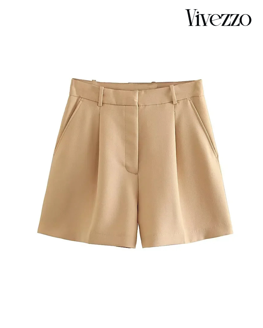 Pleated Baggy High-Waist Shorts