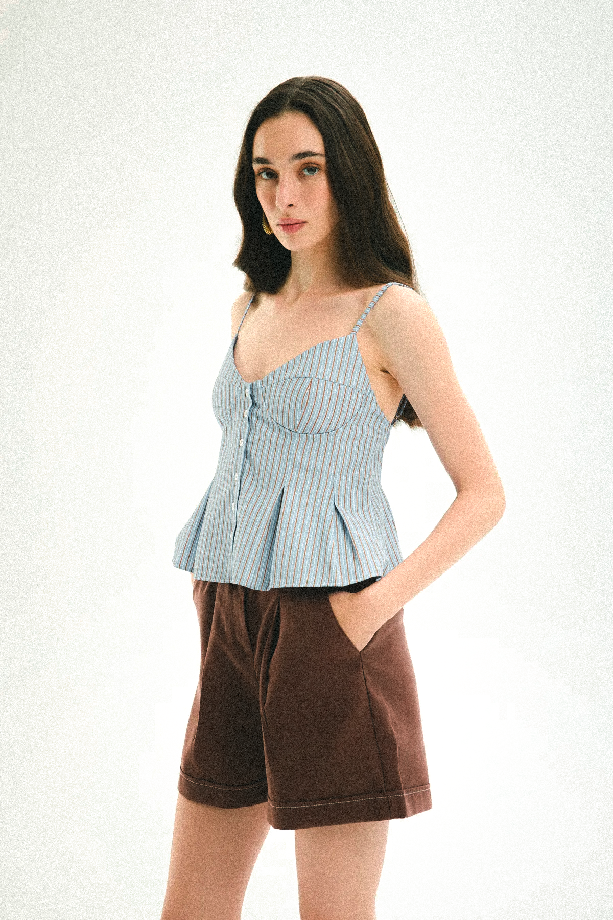 Contrast Stripe Buttoned Vest – Korean Inspired | Vivezzo