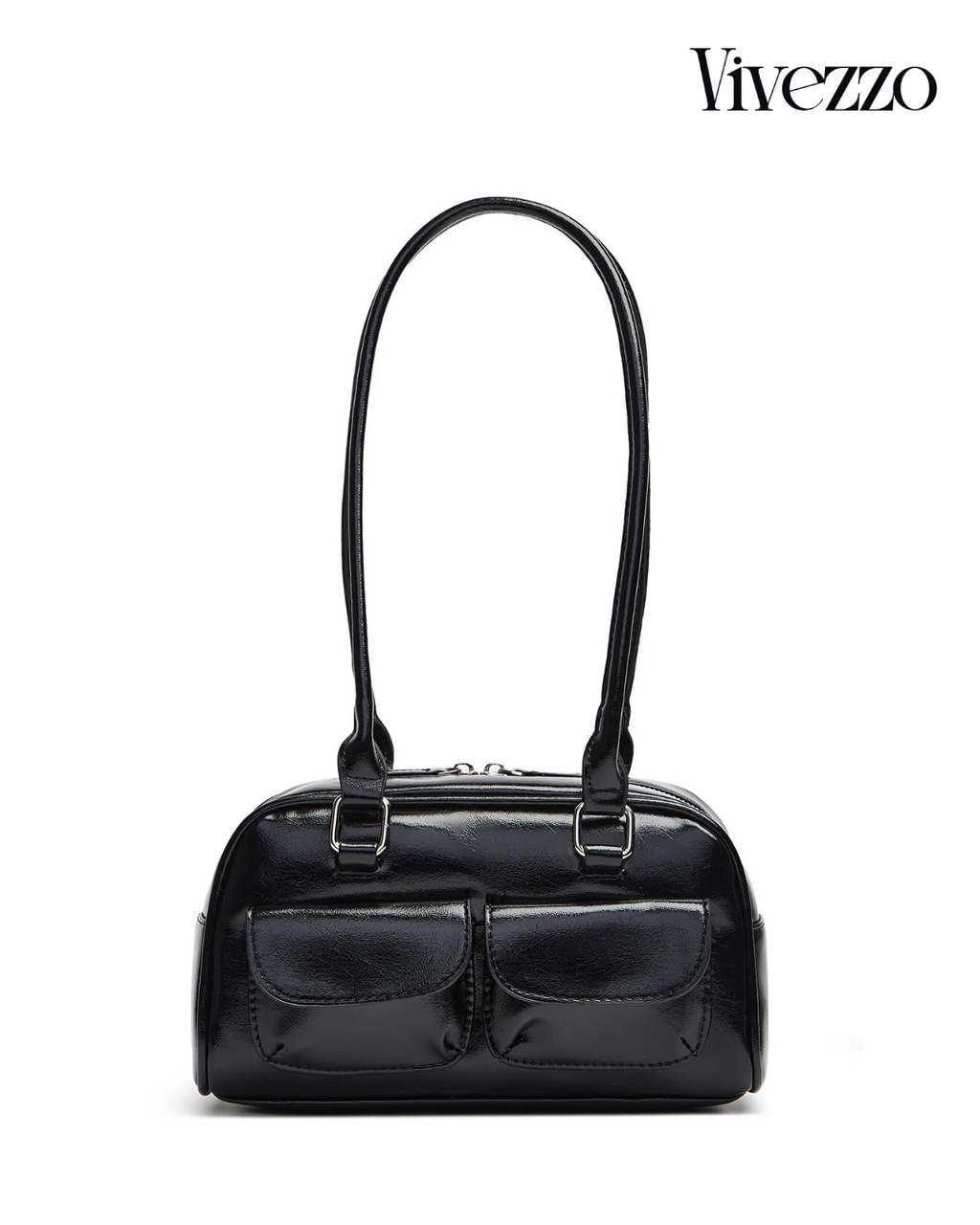 Chic PU Leather Bowling Handbag for Women | Vivezzo
