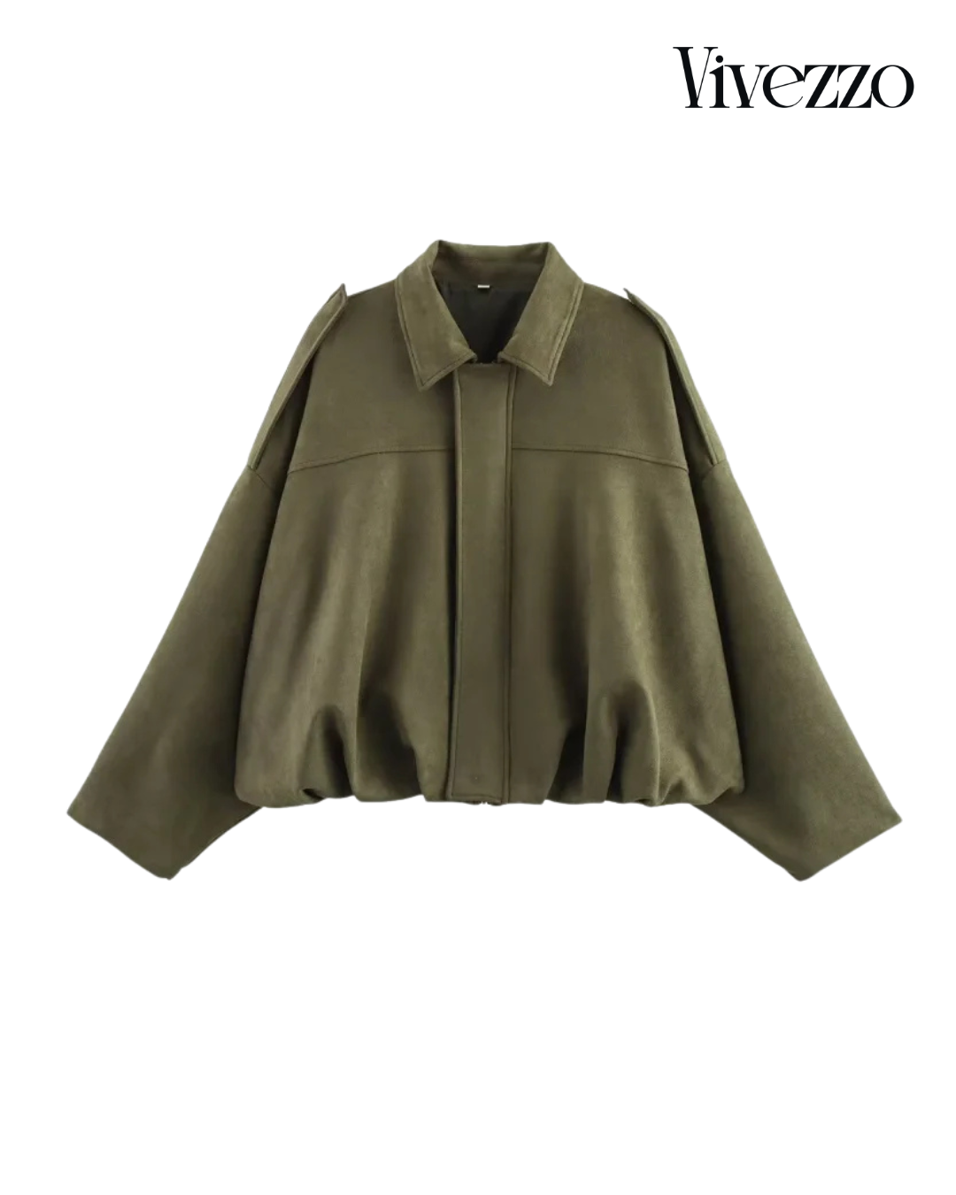 Suede Texture Fashion Lapel Bomber Jacket | Vivezzo