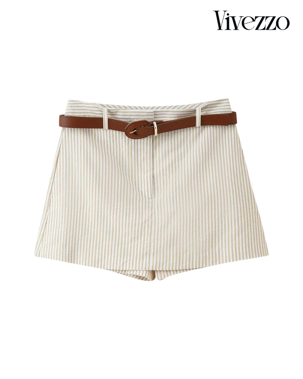 Striped Waist Slim Skort | Vivezzo