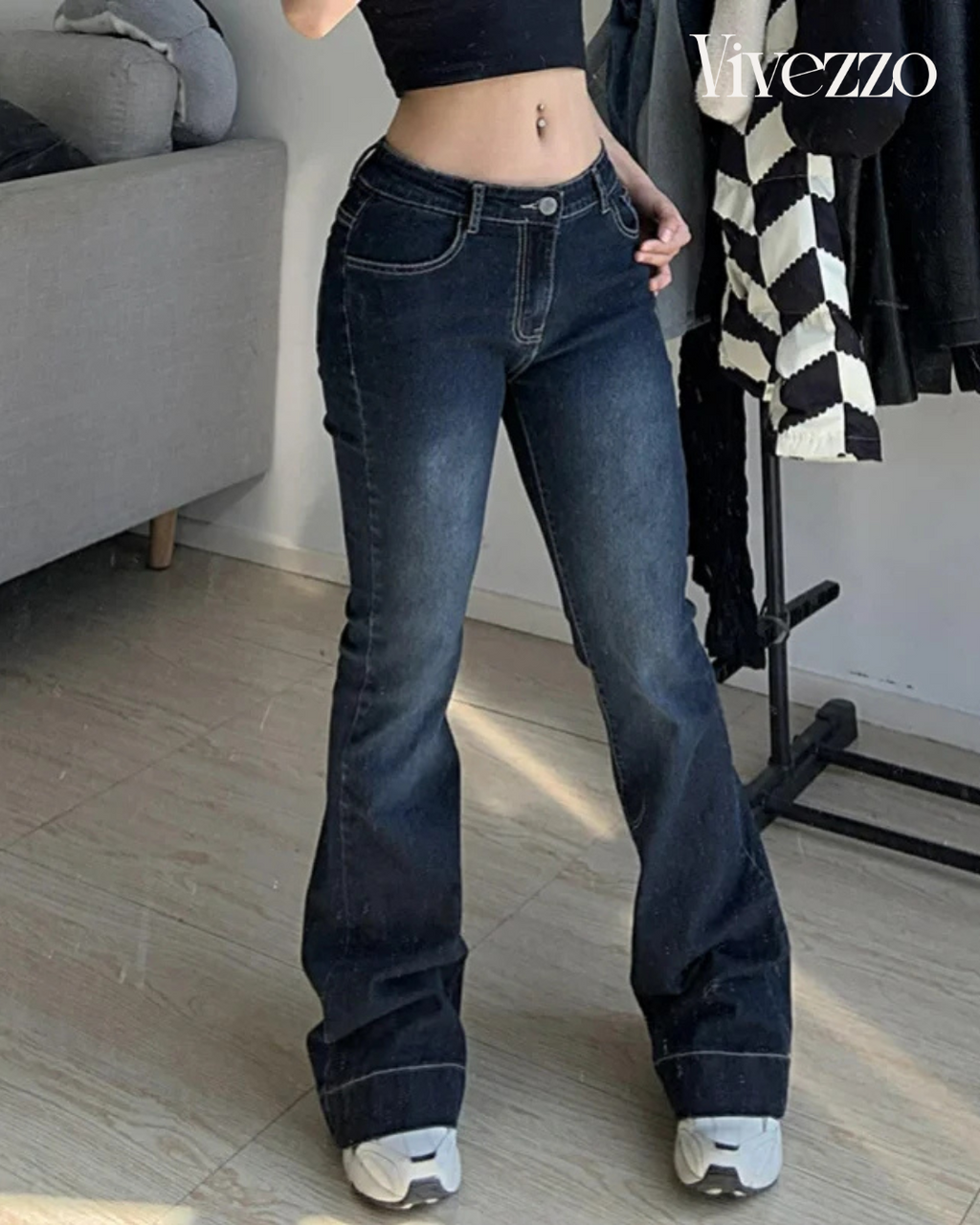 Low Waist Vintage Flare Jeans – Aesthetic Denim with Y2K Vibes | Vivezzo