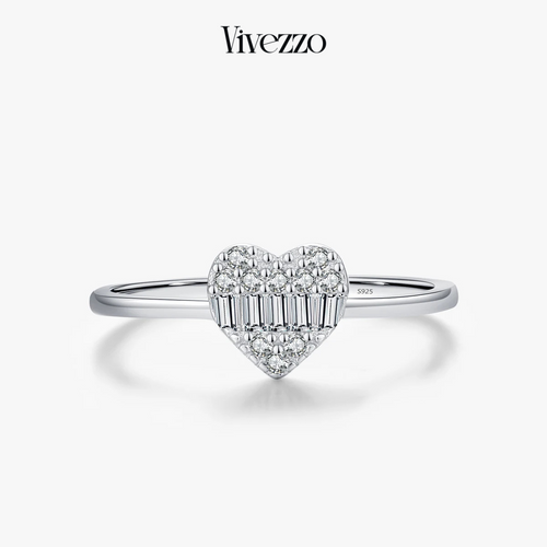 925 Sterling Silver Heart Zirconia Ring – Classic Women’s Wedding & Gift Jewelry