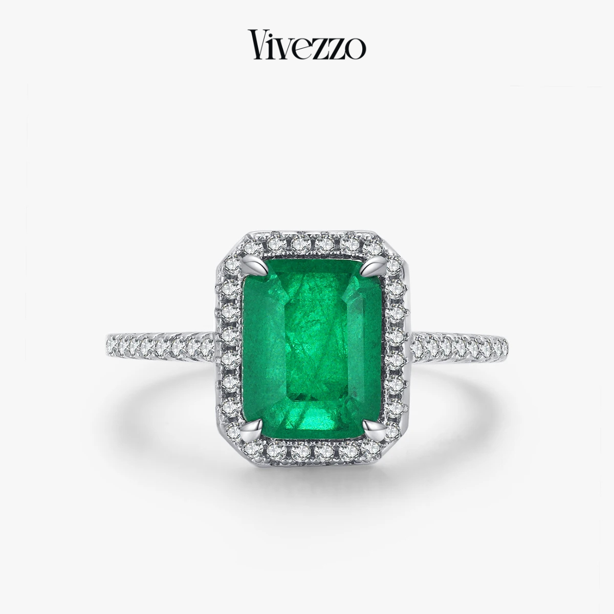 Emerald Cut Zirconia Ring – 925 Sterling Silver Women’s Wedding Statement Jewelry