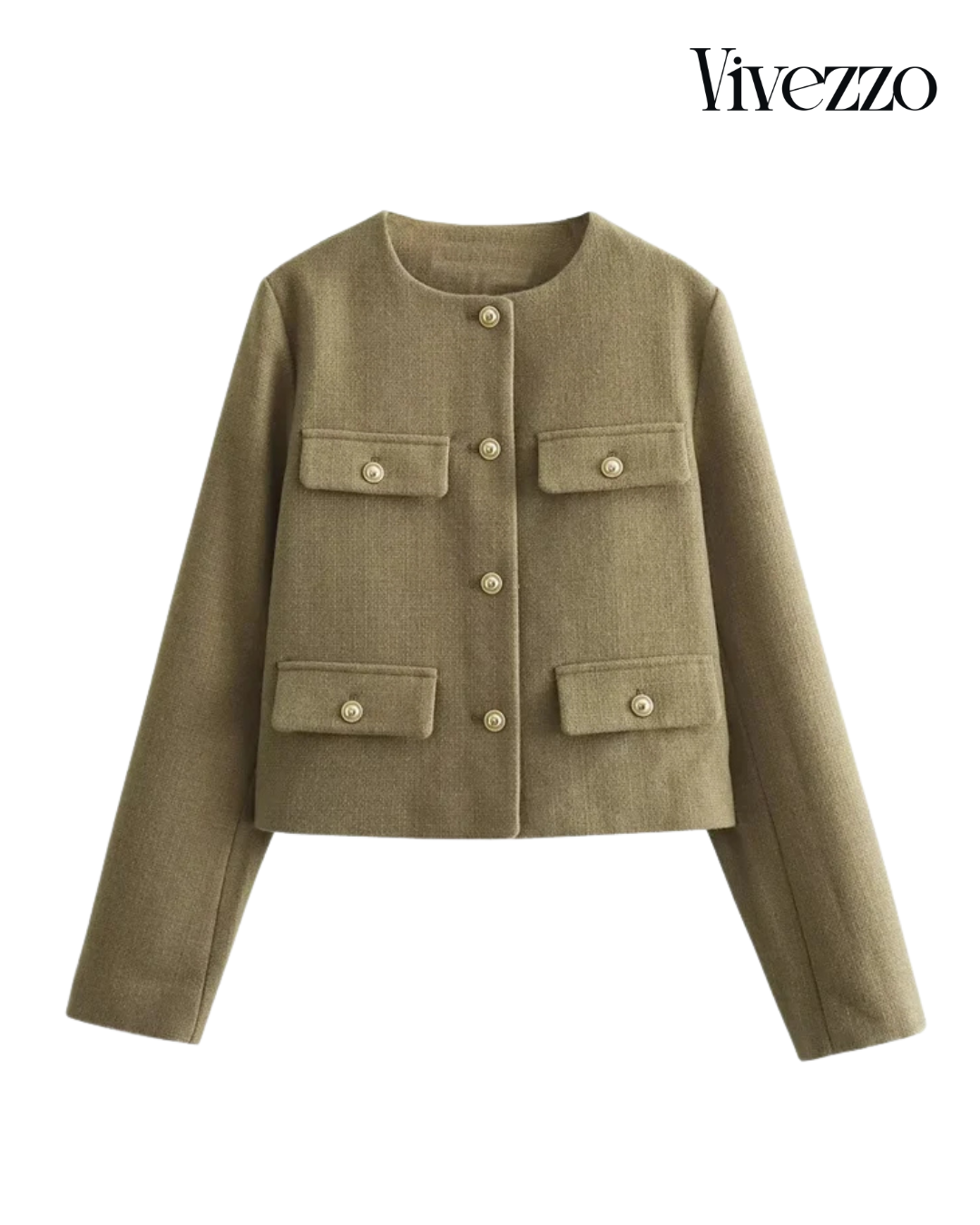 Elegant Tweed Cropped Jacket - Timeless Style | Vivezzo