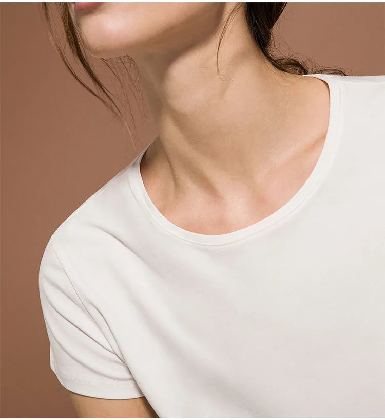Classic White Cotton T-Shirt | Vivezzo