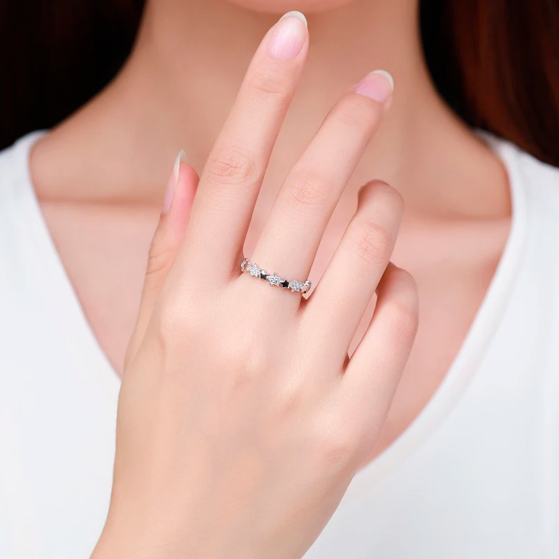 Stackable 925 Sterling Silver CZ Star Rings – Women’s Fashion Jewelry