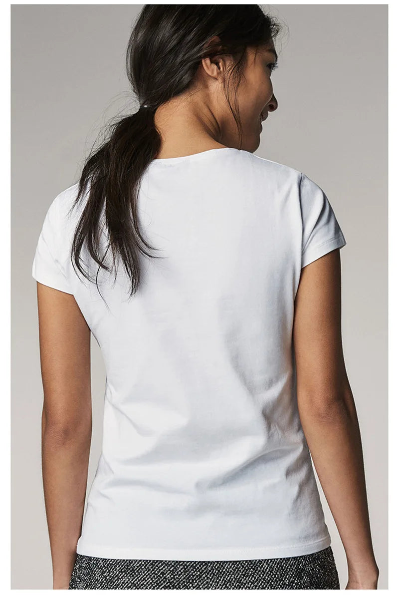Classic White Cotton T-Shirt | Vivezzo