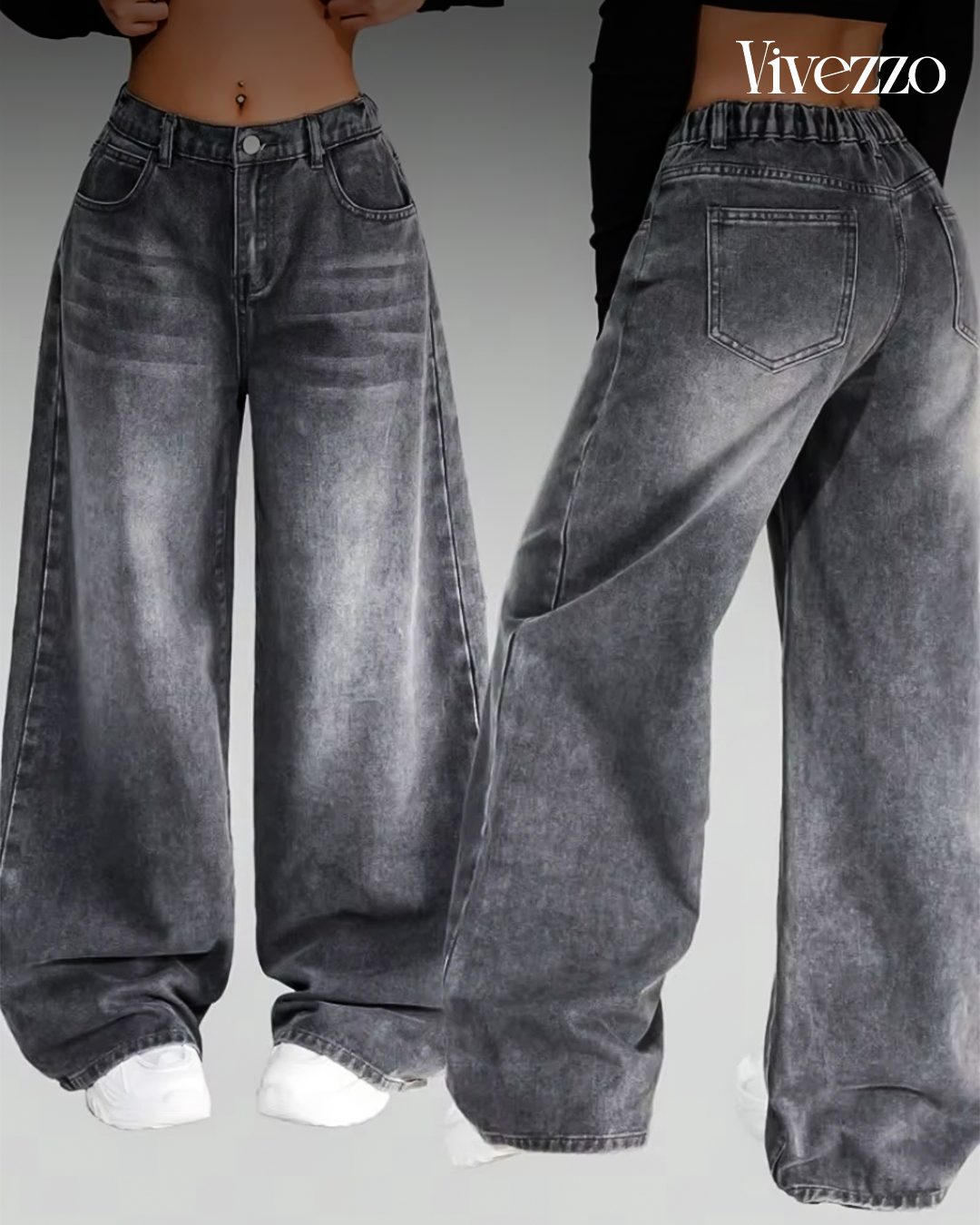 Dark Mode Wide - Jeans with wide fit and gothic vibe