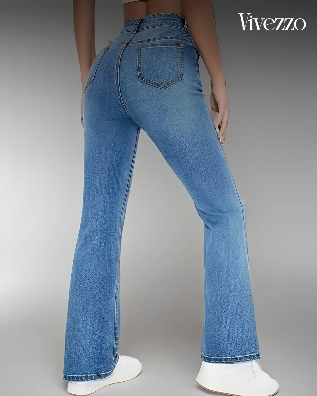 High-Waisted Slim Fit Washed Denim – Everyday Elegance - Vivezzo