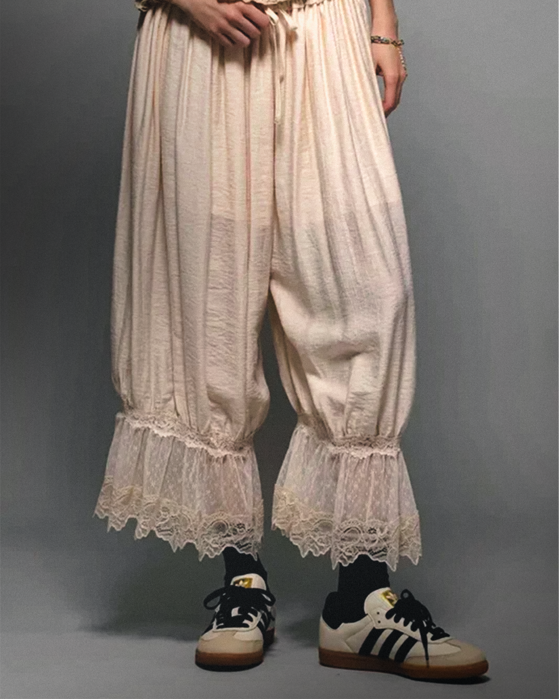 Y2K Floral Lace Patchwork Calf-Length Bloomers