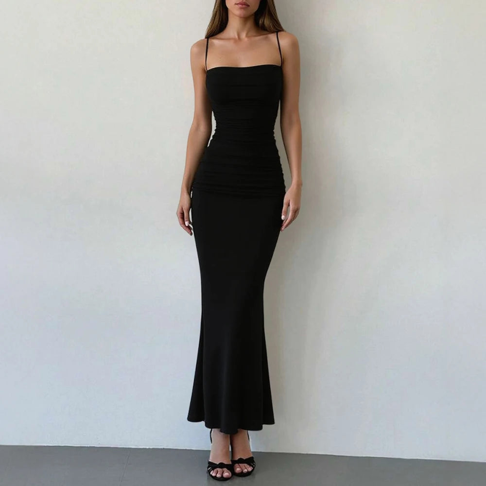 Elegant Spaghetti Strap Maxi Dress | Vivezzo