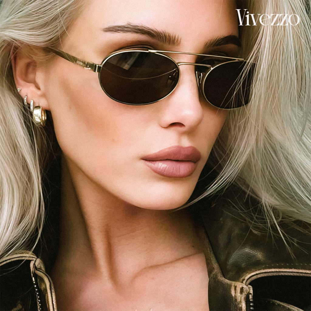 Oval Retro Sunglasses – Metal Frame Unisex Classic UV400 Eyewear
