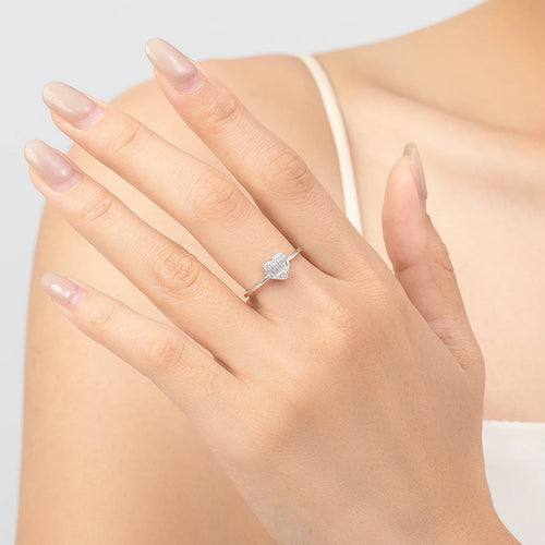 925 Sterling Silver Heart Zirconia Ring – Classic Women’s Wedding & Gift Jewelry