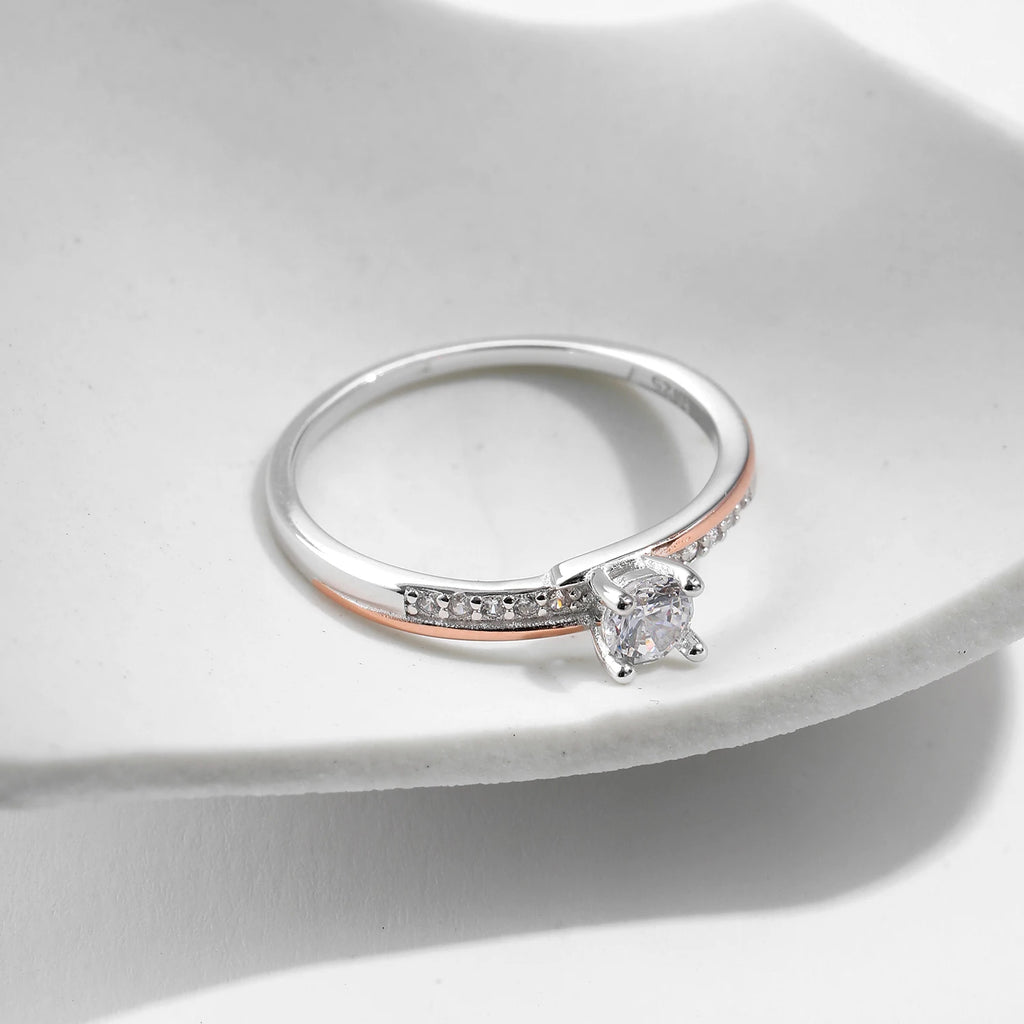 Rose Gold 925 Sterling Silver Ring – Elegant Women’s Wedding Jewelry