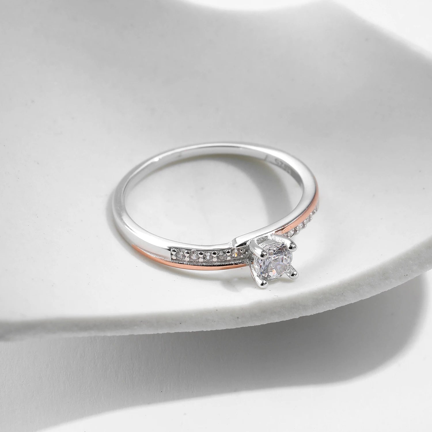 Rose Gold 925 Sterling Silver Ring – Elegant Women’s Wedding Jewelry