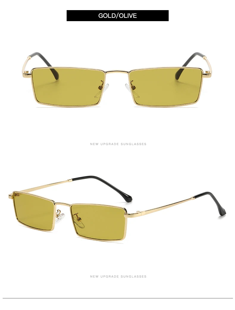 Small Square Metal Sunglasses – Retro Unisex Street Style UV400
