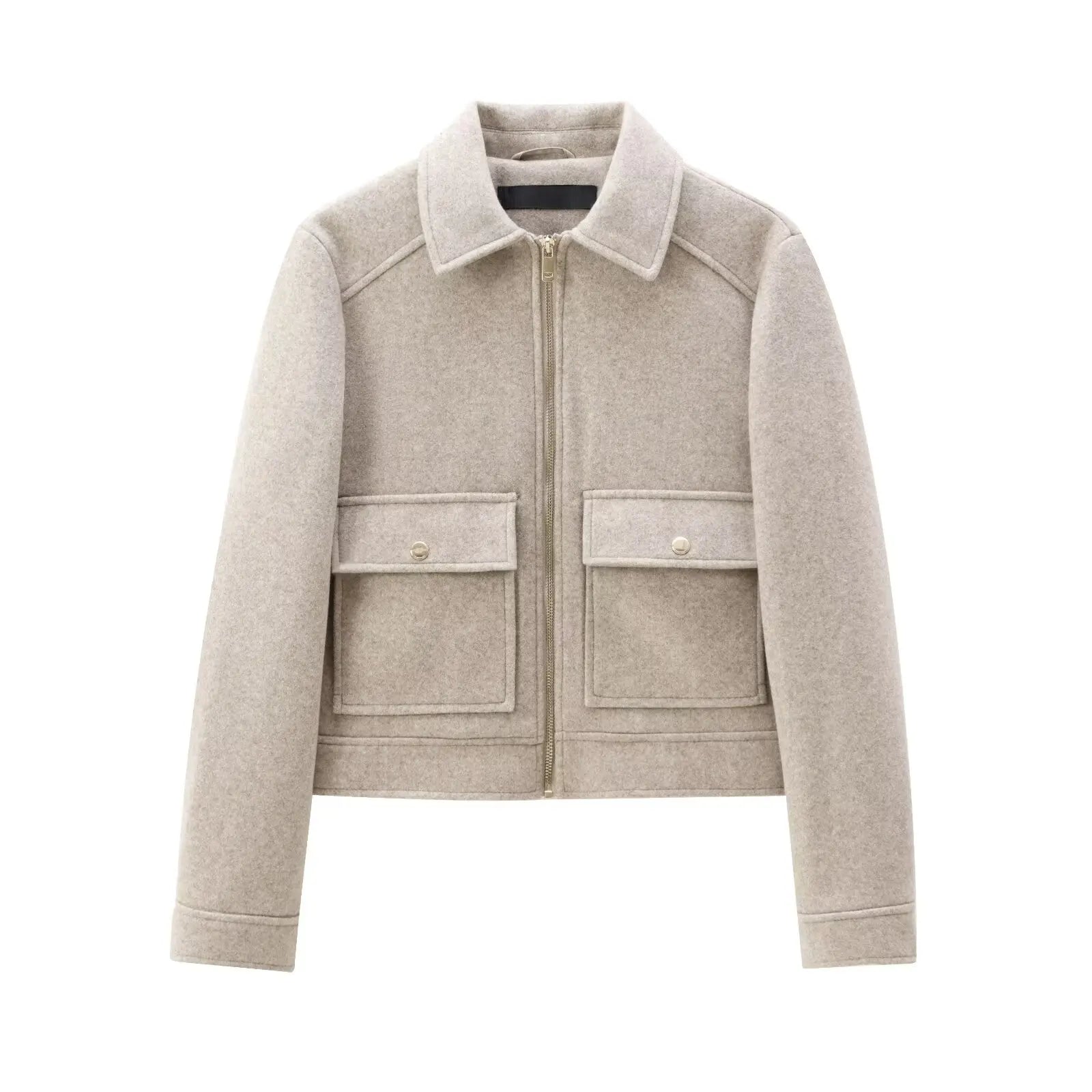 Women's Zipper Jacket Coat New Winter Long Sleeve Pocket Outerwear Coat Short Street Elegant Women's Jacket