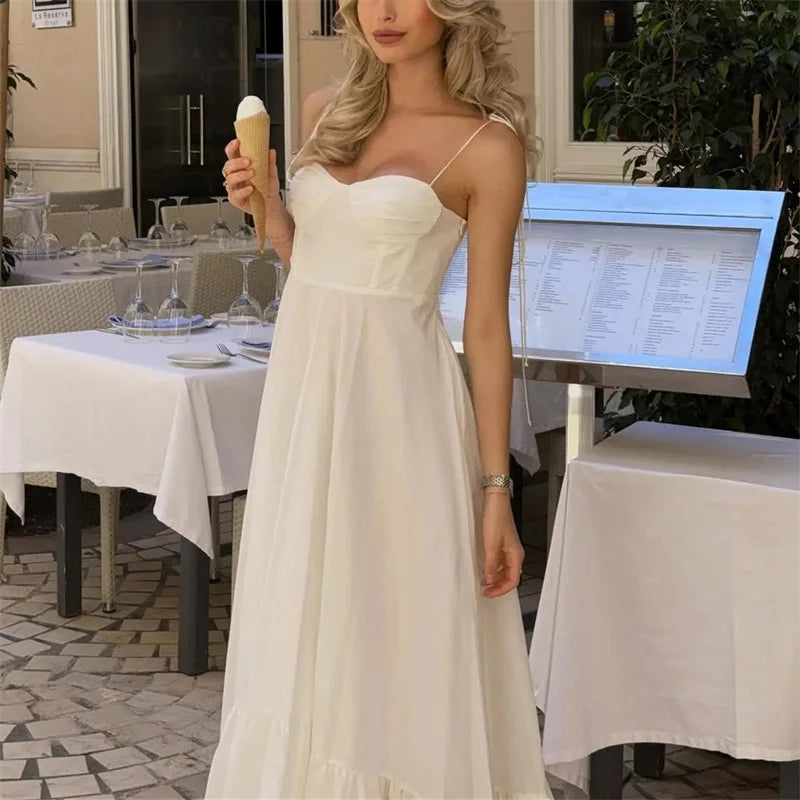 Romantic White Corset Maxi | Vivezzo