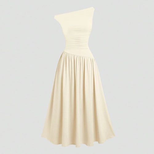 Asymmetrical One-Shoulder Midi Dress