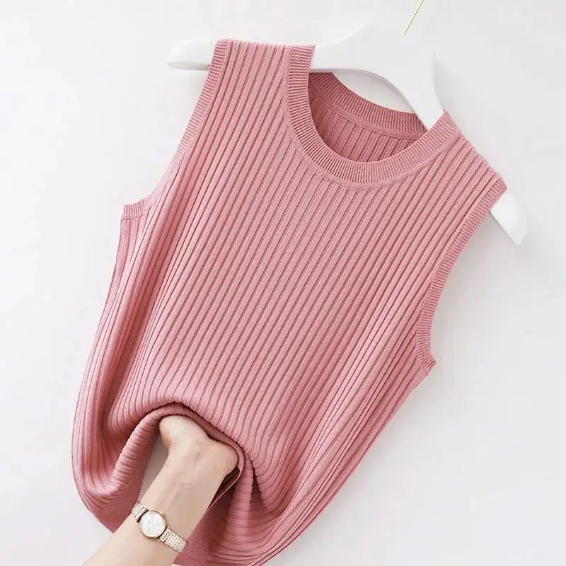 Soft Knit Sleeveless Camisole – Minimal Summer Elegance | Vivezzo