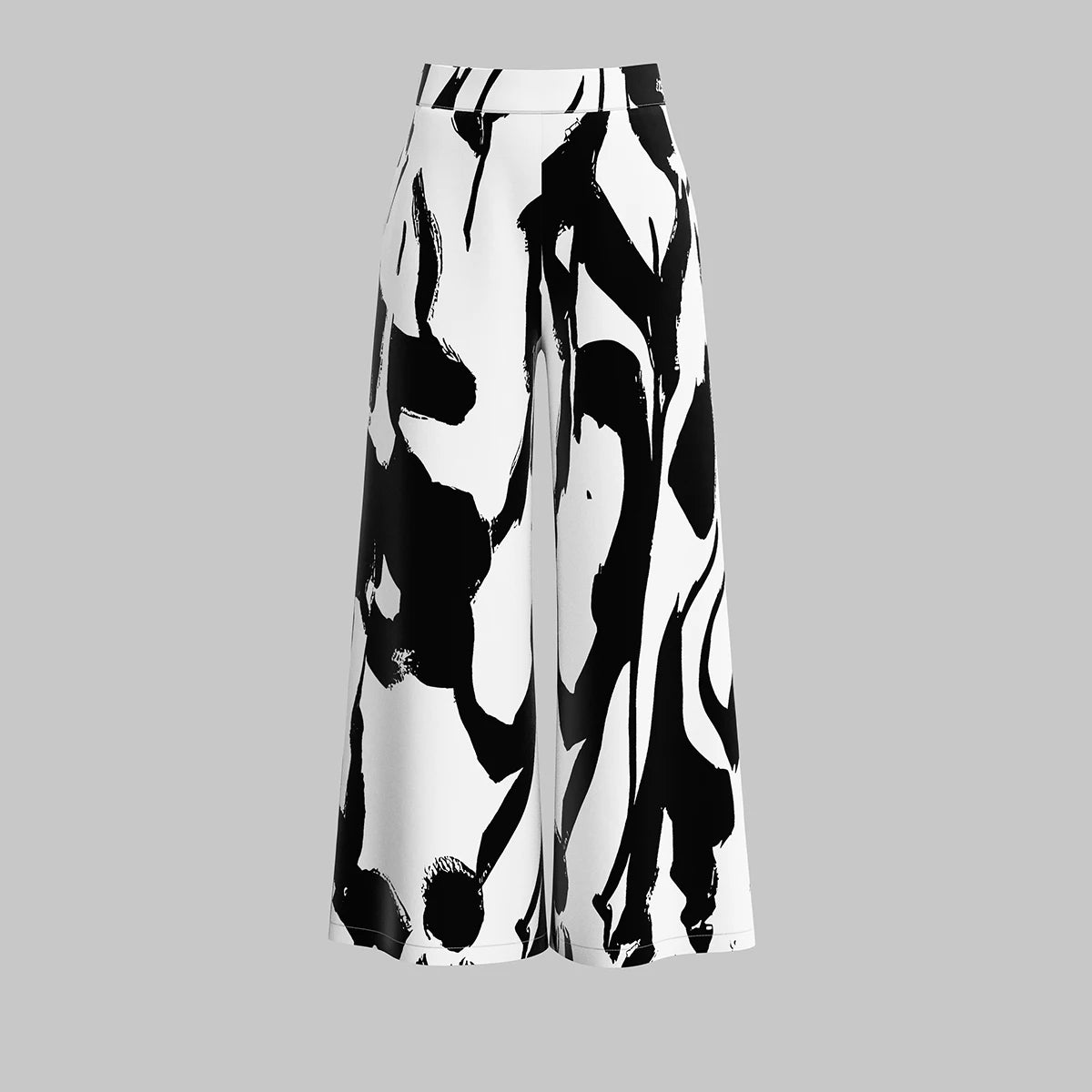 Mia Muse Women's Pants All Season Fashion Wild Graffiti  Pocket Natural Waist Wide Leg Full Length Streetwear  Pants