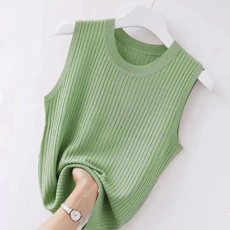 Soft Knit Sleeveless Camisole – Minimal Summer Elegance | Vivezzo