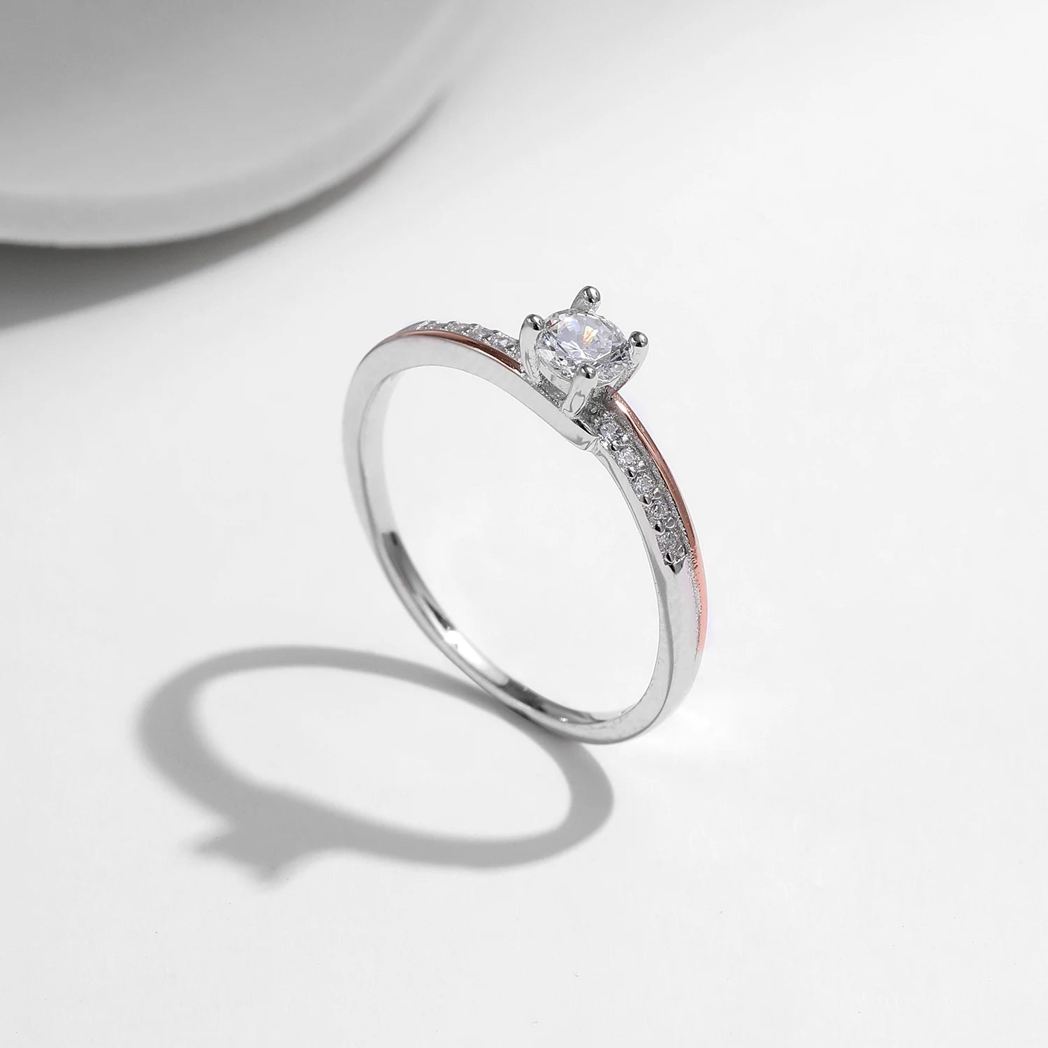 Rose Gold 925 Sterling Silver Ring – Elegant Women’s Wedding Jewelry