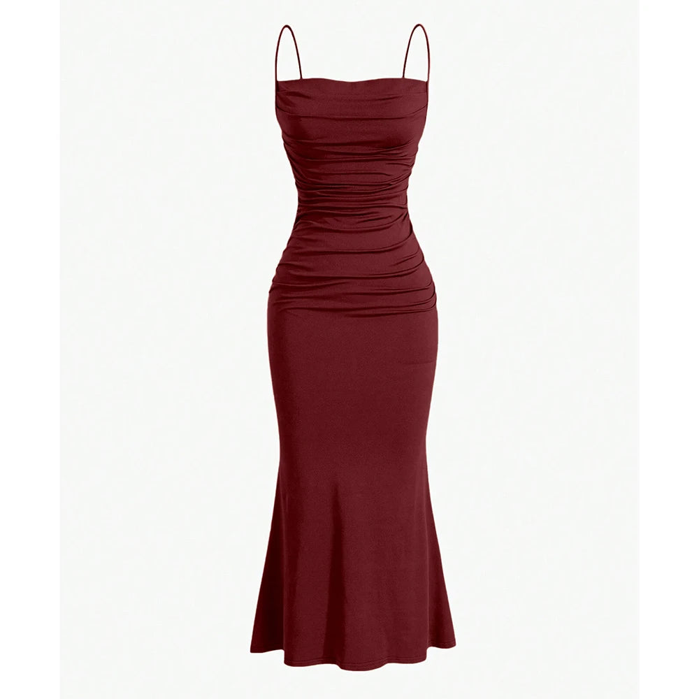 Elegant Spaghetti Strap Maxi Dress | Vivezzo