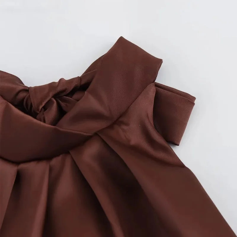Satin Elegance – Backless Halter Evening Dress | Vivezzo