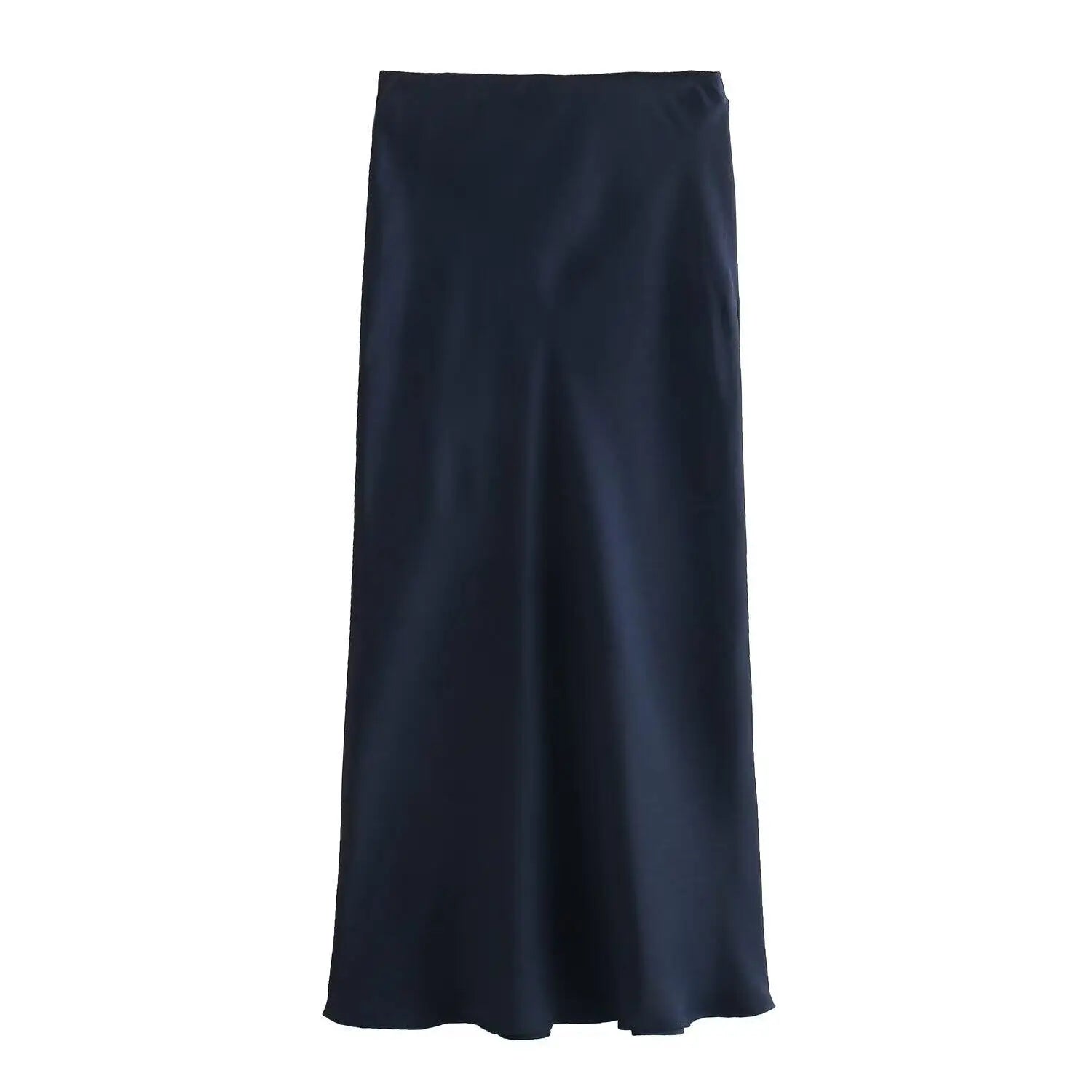 Summer Elegant Satin Midi Skirt – High Waist Office & Casual Style | Vivezzo