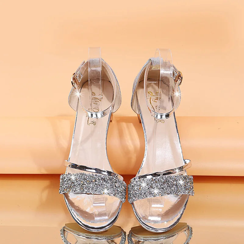 Open Toe Gold & Silver Flats | Vivezzo