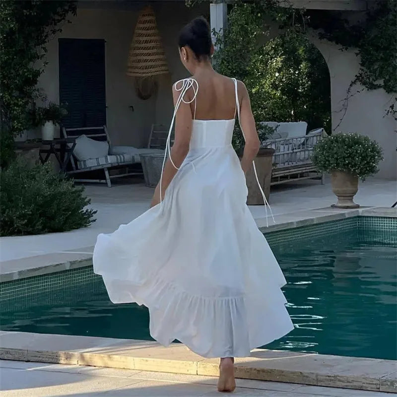 Romantic White Corset Maxi | Vivezzo