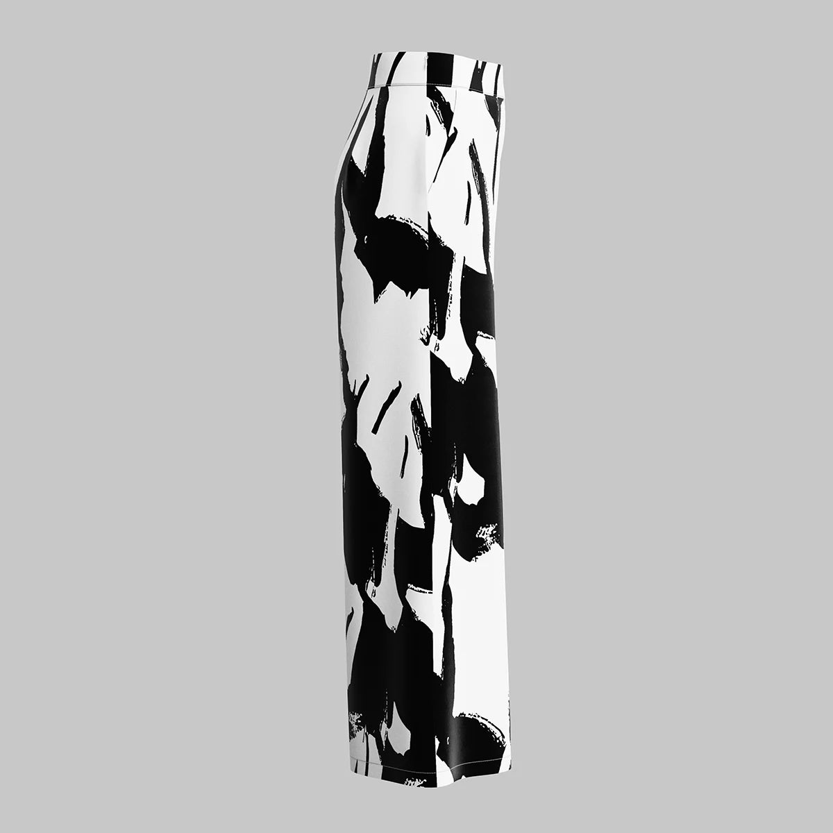 Mia Muse Women's Pants All Season Fashion Wild Graffiti  Pocket Natural Waist Wide Leg Full Length Streetwear  Pants