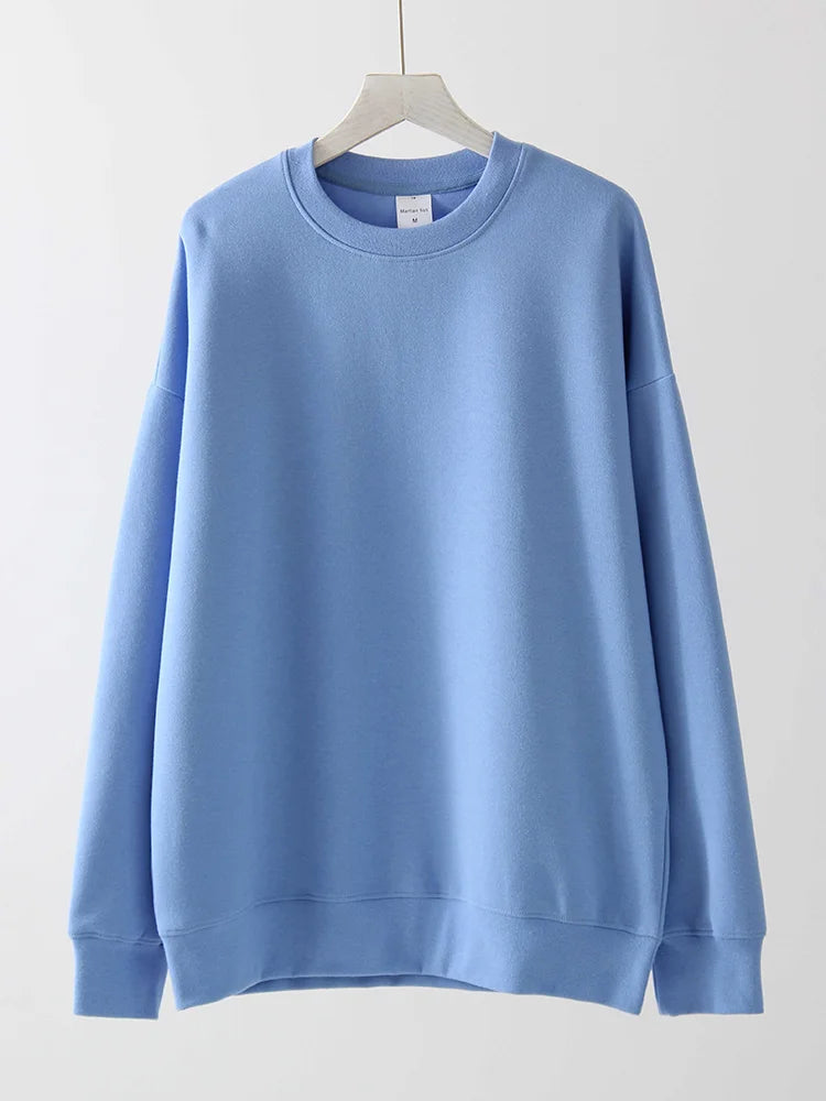 White Oversized Crewneck Sweatshirts Women Autumn Comfort Colors Pink Mom Sweatshirt Yellow Cotton Fall Sweatshirt For Women