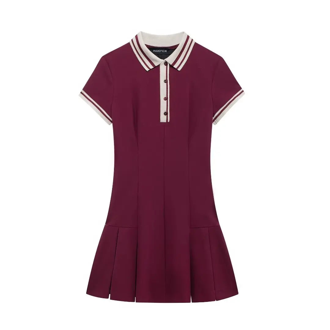 Campus Chic Burgundy Dress | Vivezzo