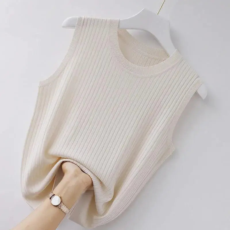 Soft Knit Sleeveless Camisole – Minimal Summer Elegance | Vivezzo