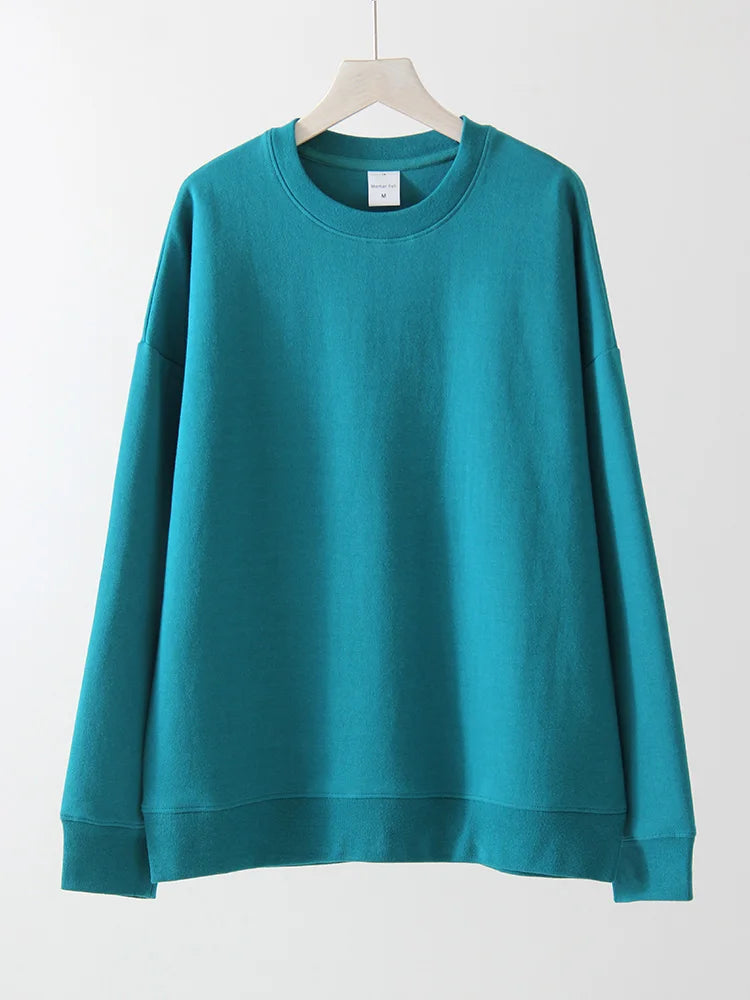 White Oversized Crewneck Sweatshirts Women Autumn Comfort Colors Pink Mom Sweatshirt Yellow Cotton Fall Sweatshirt For Women