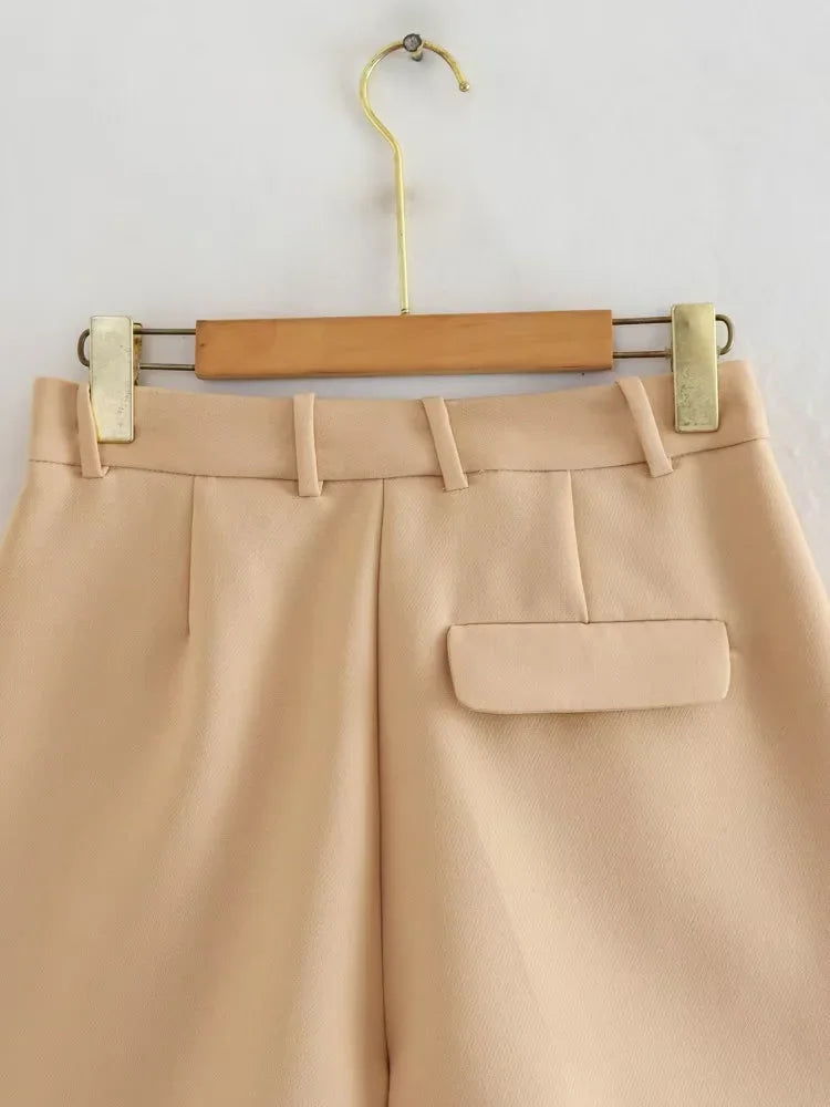 Pleated Baggy High-Waist Shorts