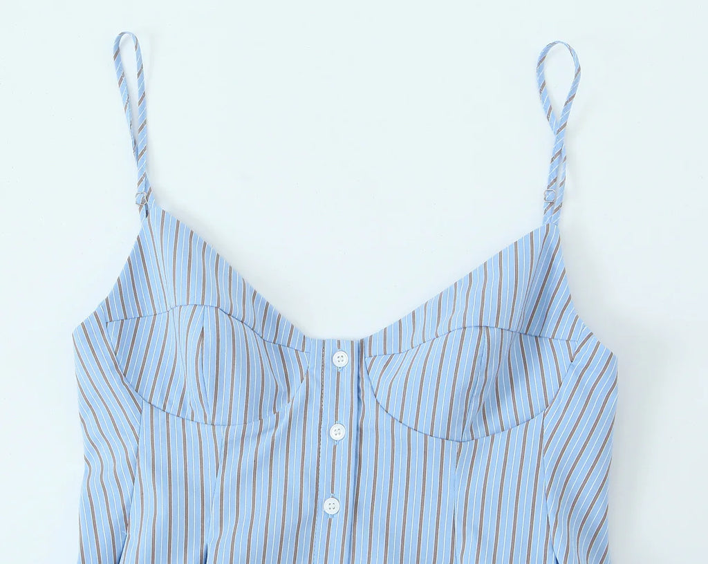 Contrast Stripe Buttoned Vest – Korean Inspired | Vivezzo