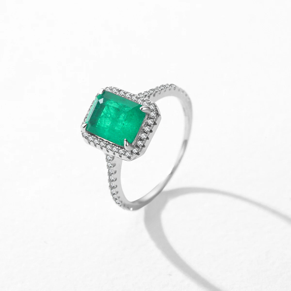 Emerald Cut Zirconia Ring – 925 Sterling Silver Women’s Wedding Statement Jewelry