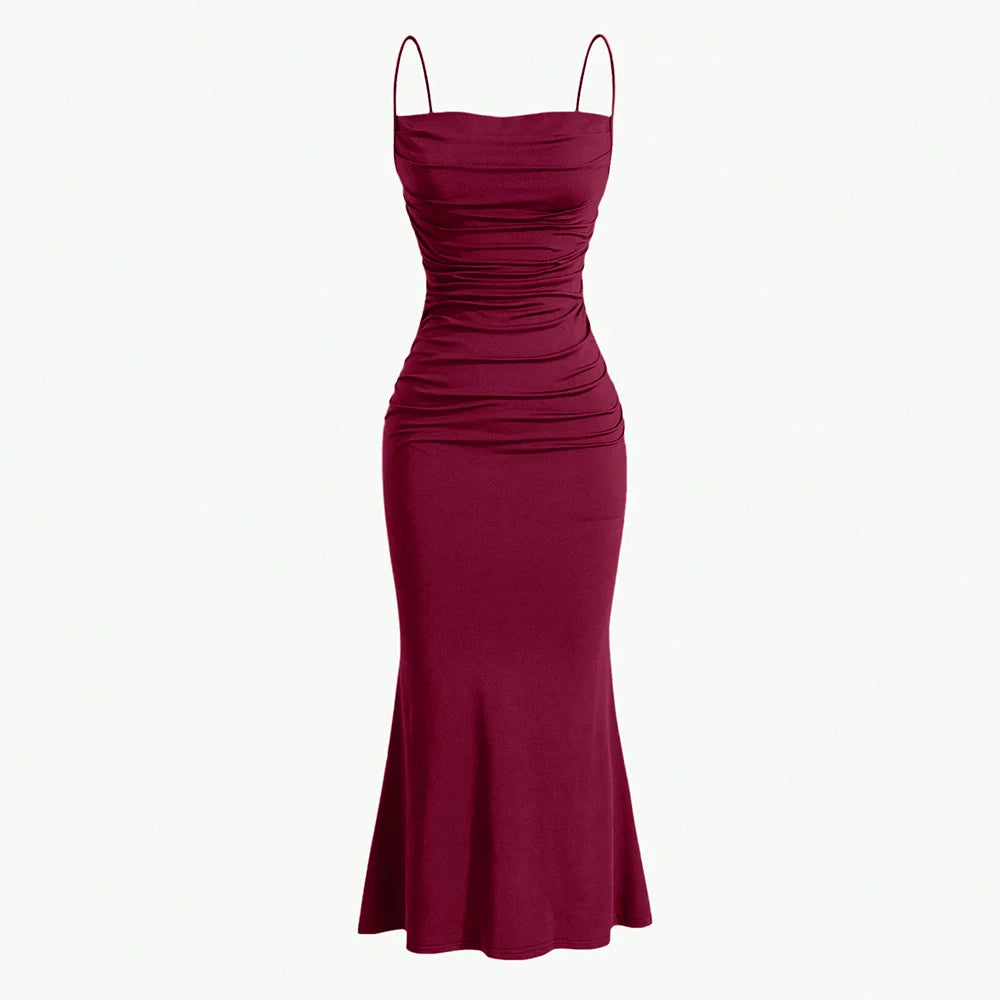 Elegant Spaghetti Strap Maxi Dress | Vivezzo