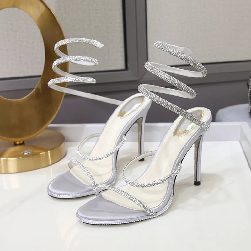 Crystal Snake Gladiator Heels | Vivezzo