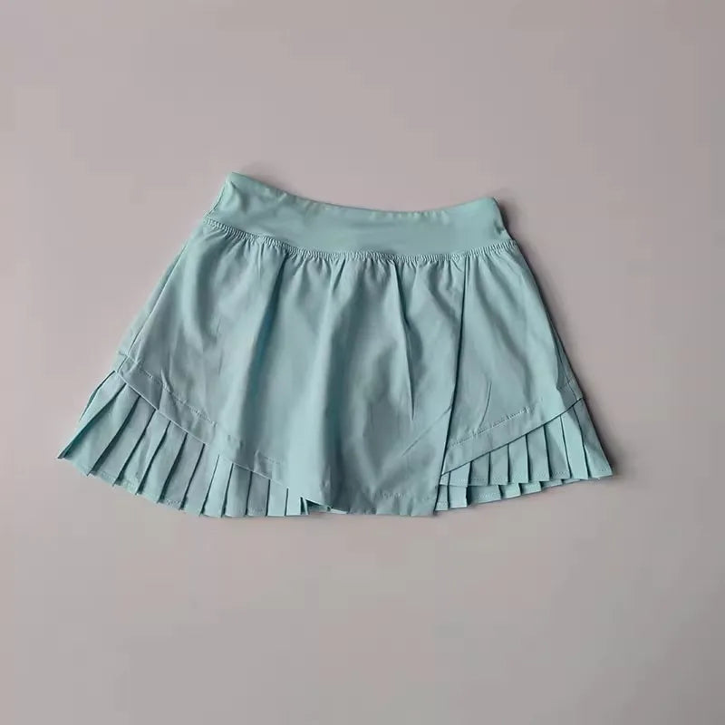 Summer Sports Pleated Skirt with Lined Shorts – High Waist Quick Dry | Vivezzo