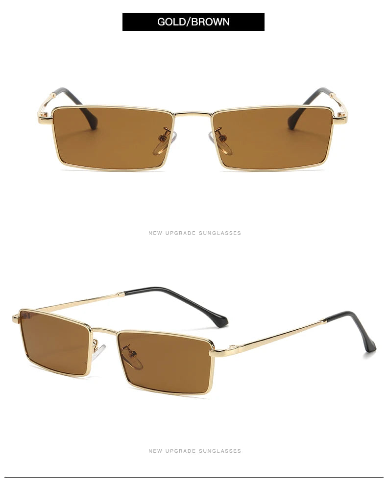 Small Square Metal Sunglasses – Retro Unisex Street Style UV400