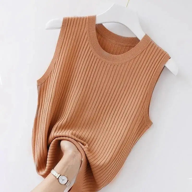 Soft Knit Sleeveless Camisole – Minimal Summer Elegance | Vivezzo