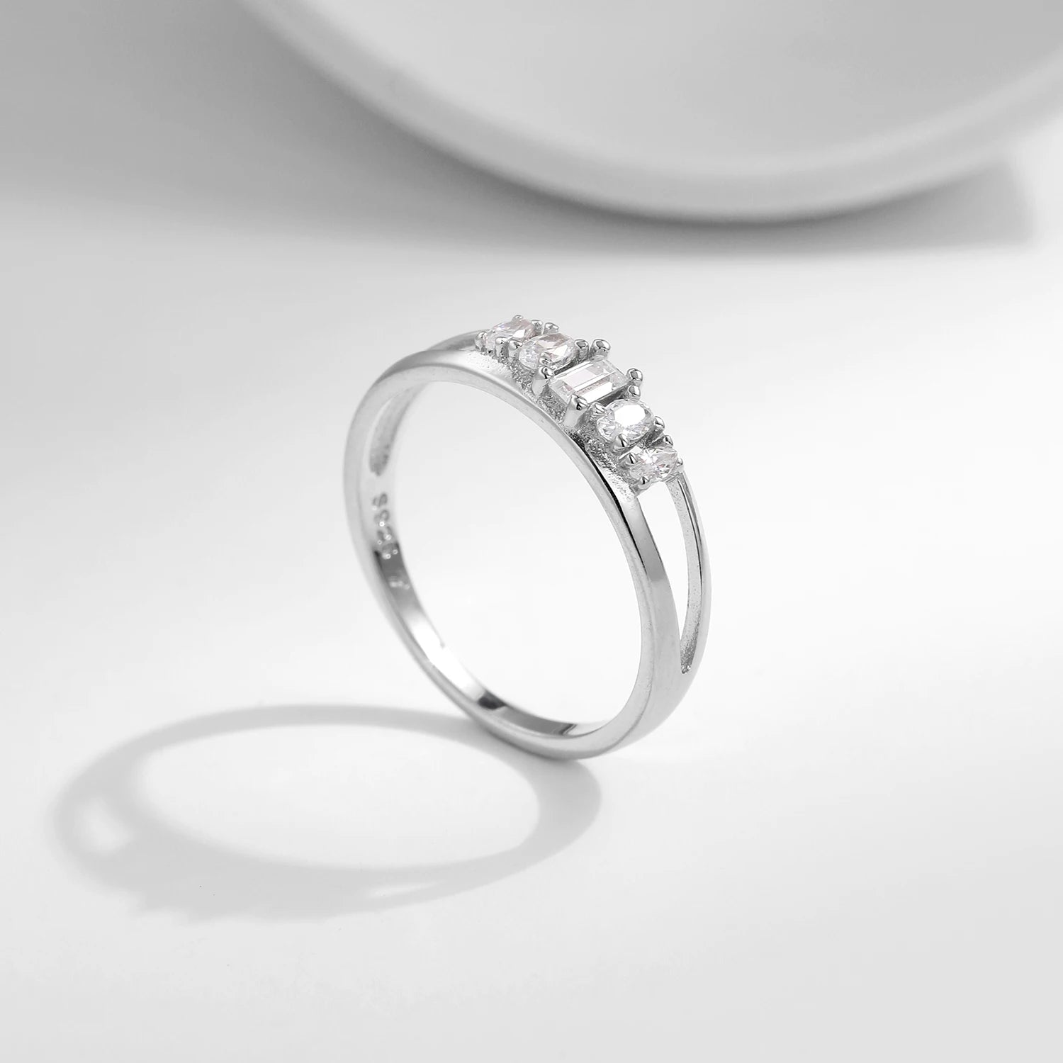 Double Layer Zirconia Ring – 925 Sterling Silver Women’s Fashion Jewelry