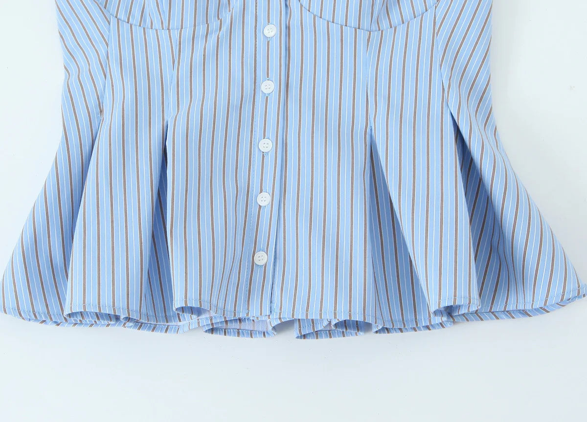 Contrast Stripe Buttoned Vest – Korean Inspired | Vivezzo