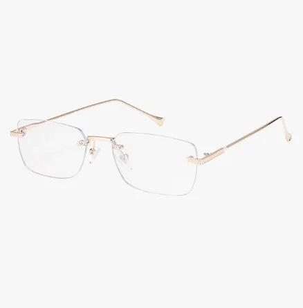 Rimless Rectangle Sunglasses – Small Square Vintage Punk UV400