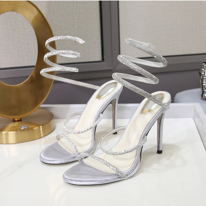 Crystal Snake Gladiator Heels | Vivezzo